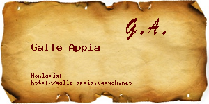 Galle Appia névjegykártya
